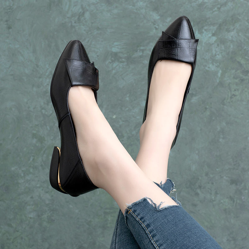 Women's Low-cut Chunky Pointed Soft Bottom Wild Heels Newgew