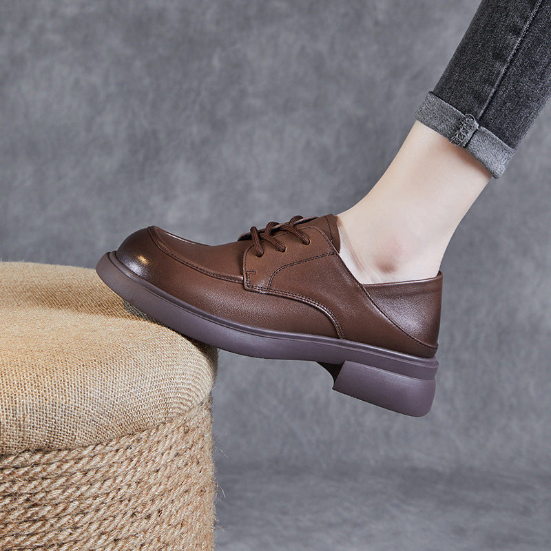 Women Retro Soft Cowhide Minimalist Casual Shoes Newgew Shoes