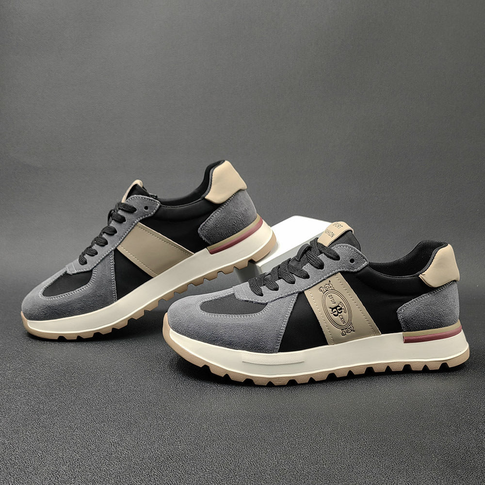 Men Fashion Patchwork Leather Casual Training Sneakers Newgew Shoes