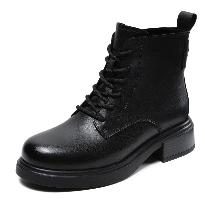 Women Minimalist Retro Soft Leather Ankle Boots Newgew Shoes