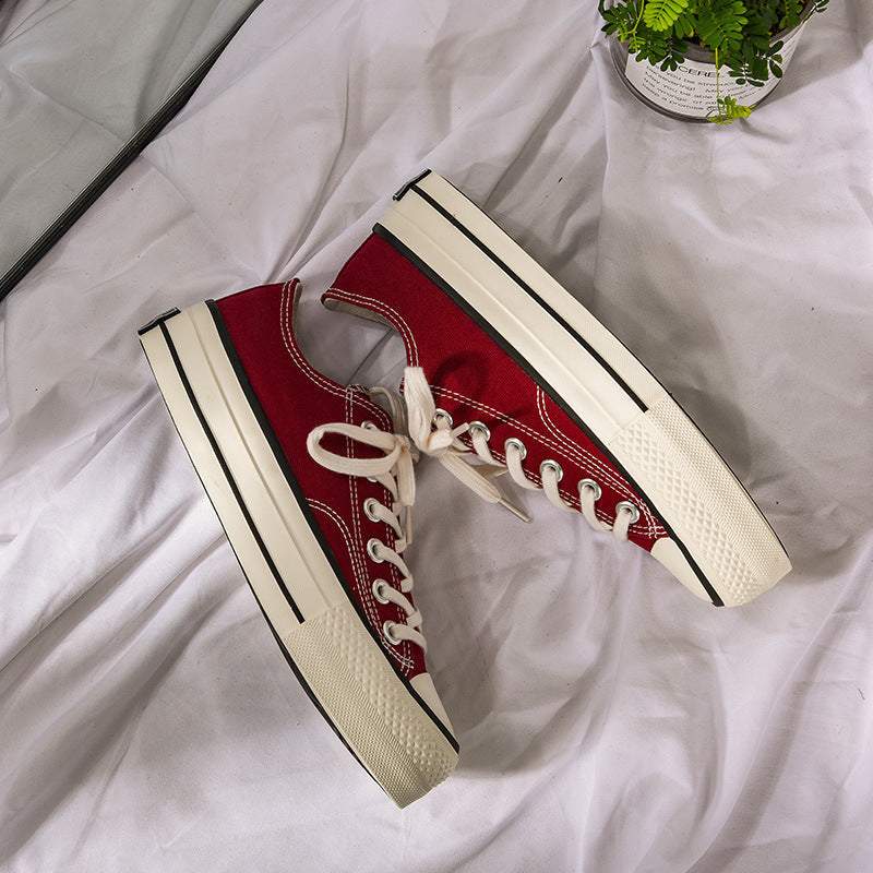 Glamorous Women's Star Platform Hight Increasing Canvas Shoes Newgew