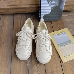 Pretty Beggar Black Breathable Platform Height Canvas Shoes Newgew