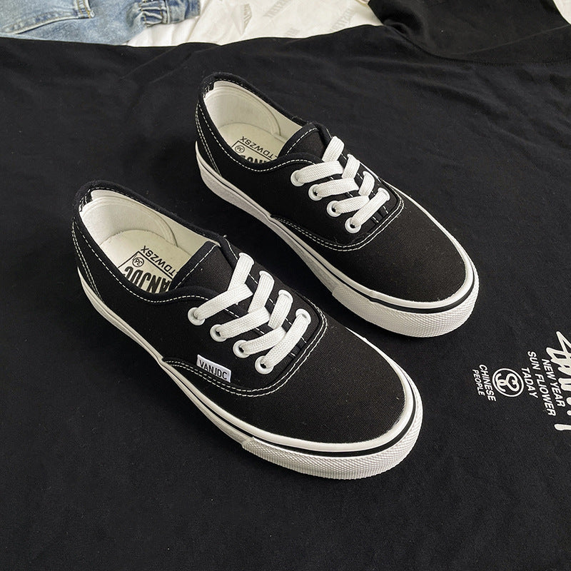 Women's Style Summer Skateboard Trendy White Street Canvas Shoes Newgew
