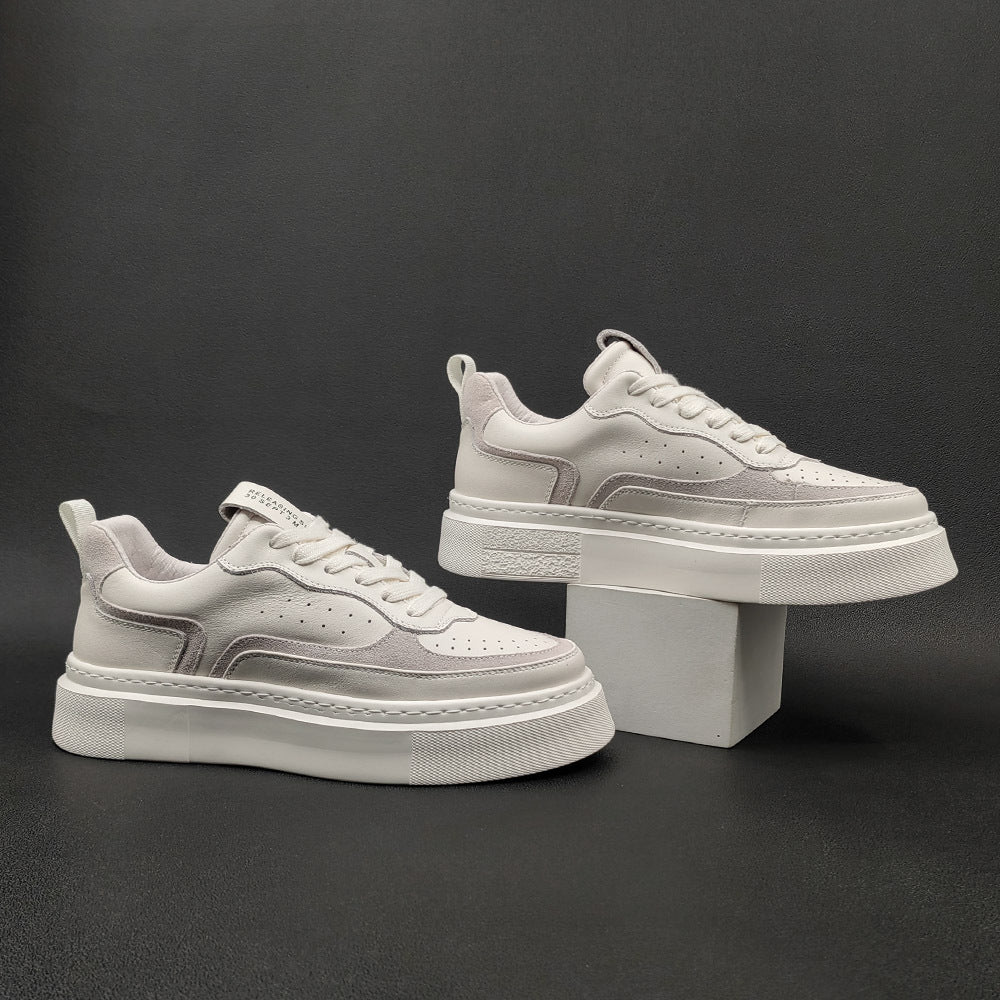 Men Fashion Leather Patchwork Flat Casual Shoes Newgew Shoes