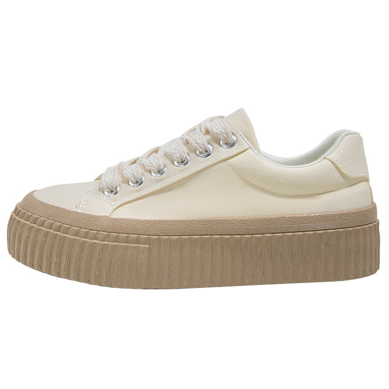 Women's Style Spring Simple Height Increasing Big Canvas Shoes Newgew