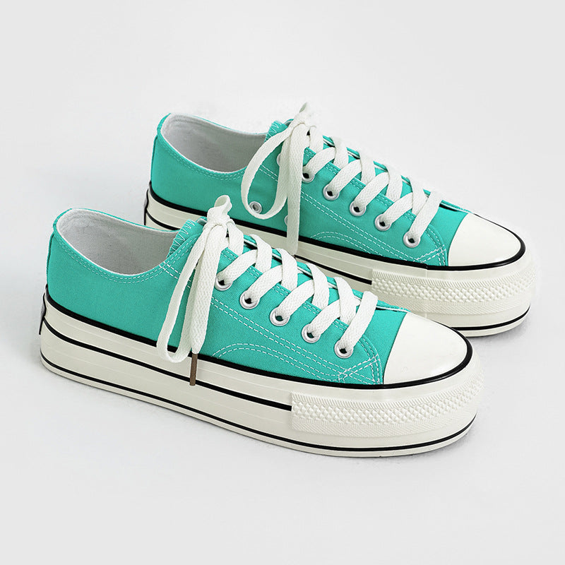 Women's High-low Top Height Increasing Classic Canvas Shoes Newgew