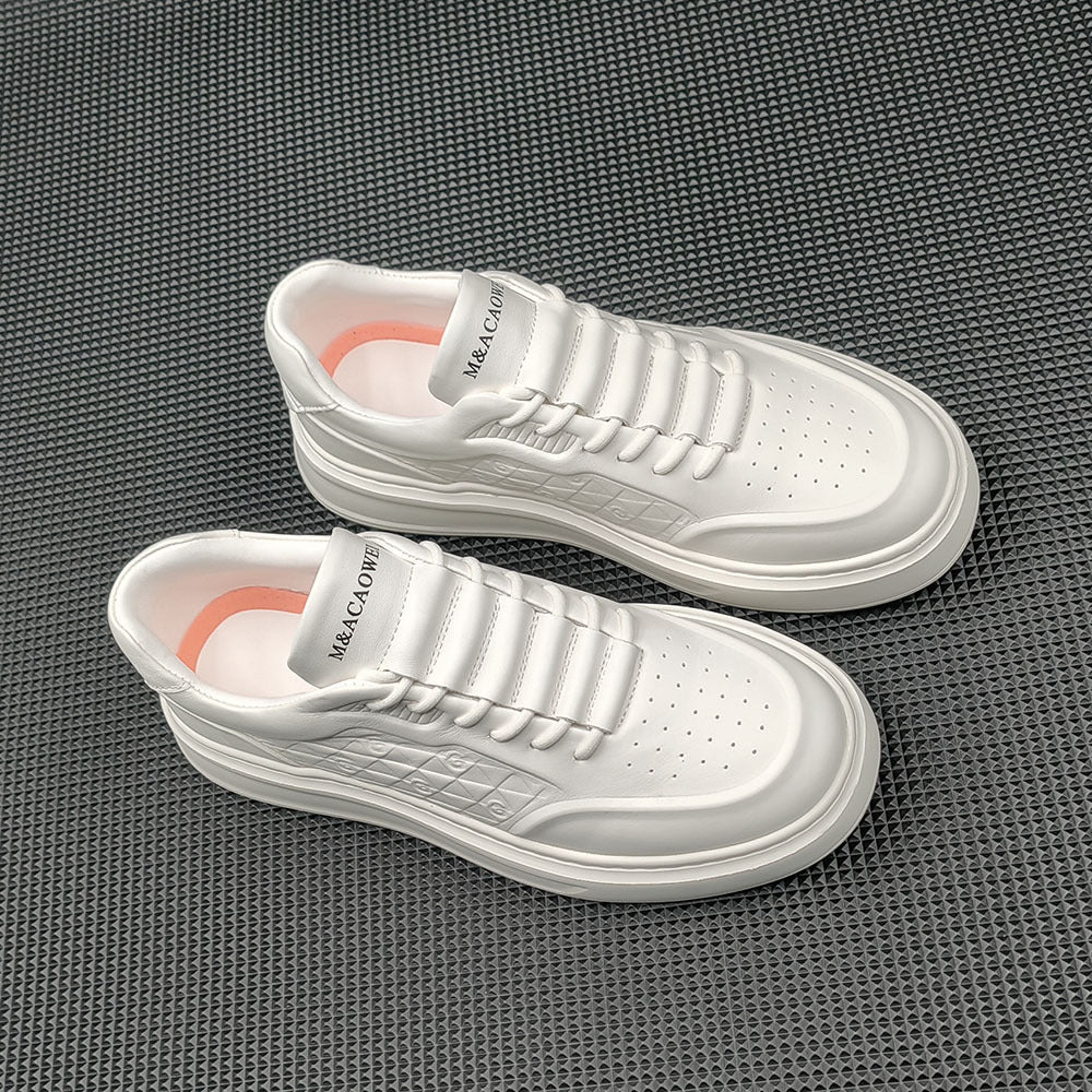 Men Minimalist Embossed Breathable Leather Casual Shoes Newgew Shoes