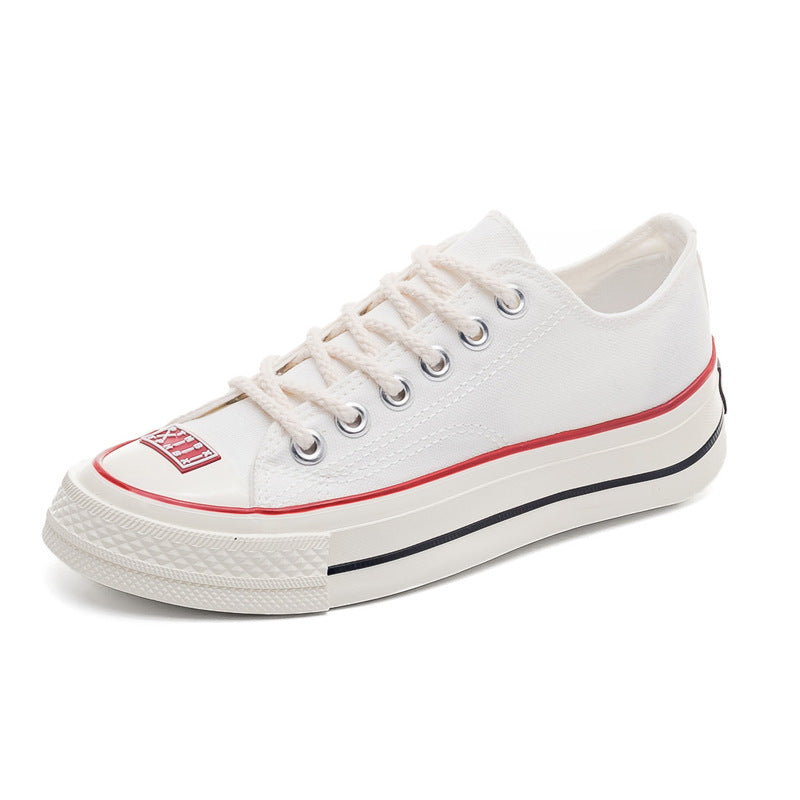 Glamorous Women's White Summer Platform Design Canvas Shoes Newgew
