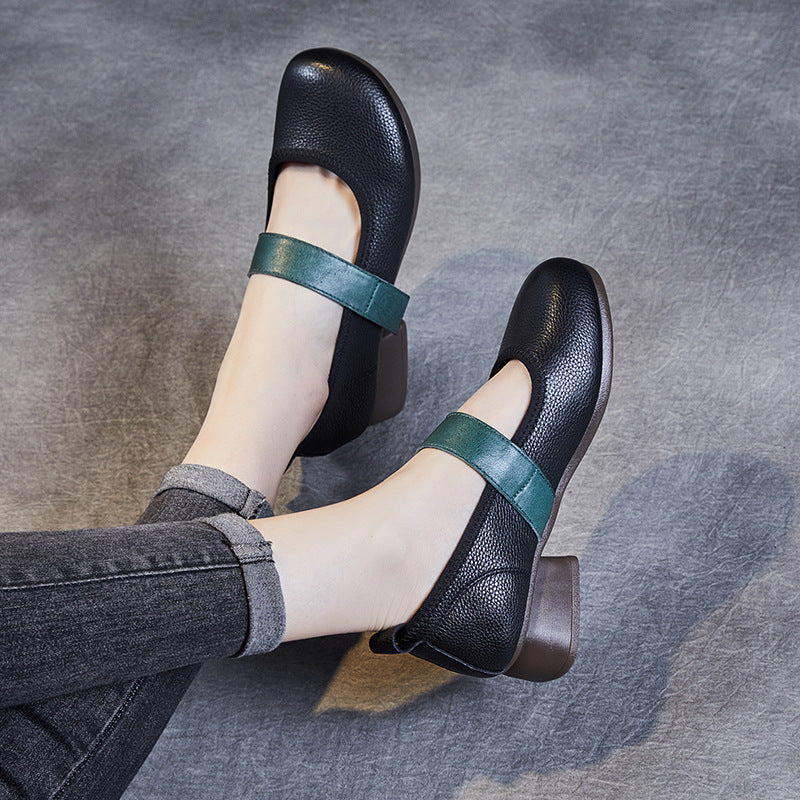 Women Soft Leather Casual Mary Jane Shoes Newgew Shoes