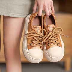 Women Minimalist Fashion Leather Flat Casual Shoes Newgew Shoes