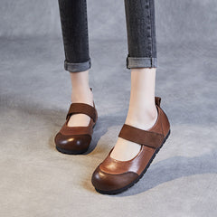 Women Minimalist Retro Leather Soft Flat Casual Shoes Newgew Shoes