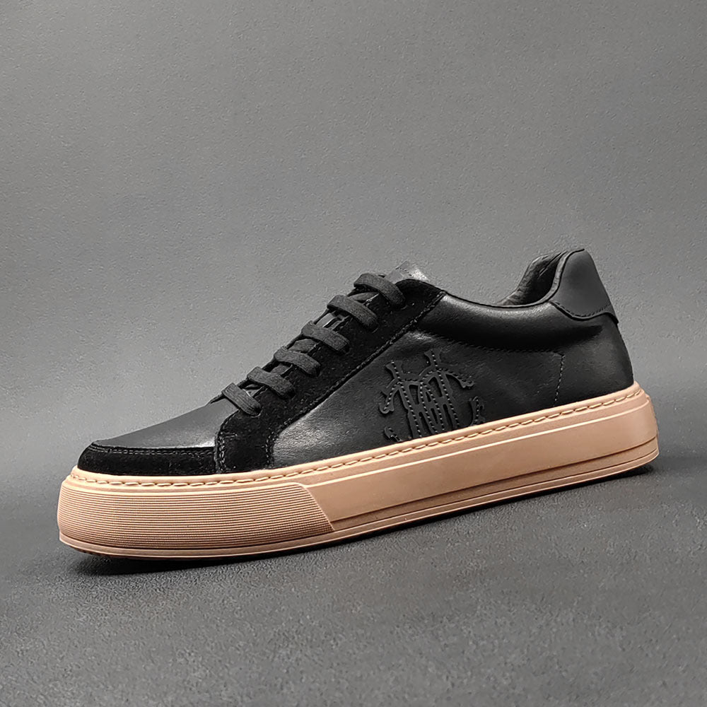 Men Fashion Patchwork Leather Flat Casual Shoes Newgew Shoes