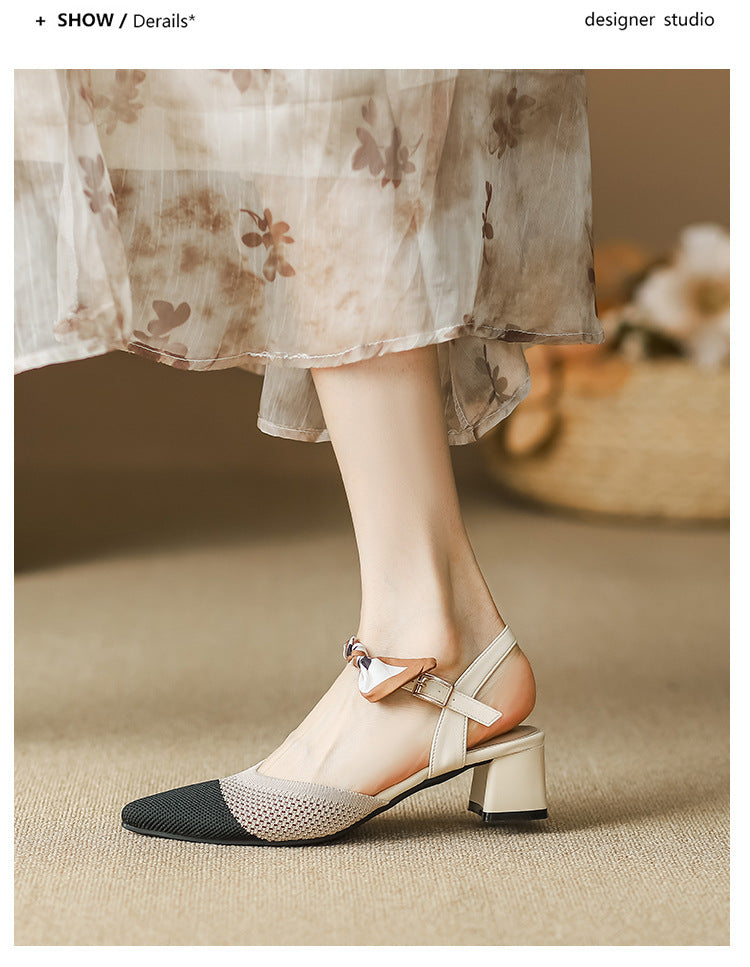 Ribbon pointed breathable flying woven shoes NewGew