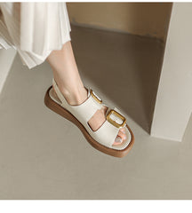 Women Fashion Leather Outdoor Casual Sandals Newgew Shoes