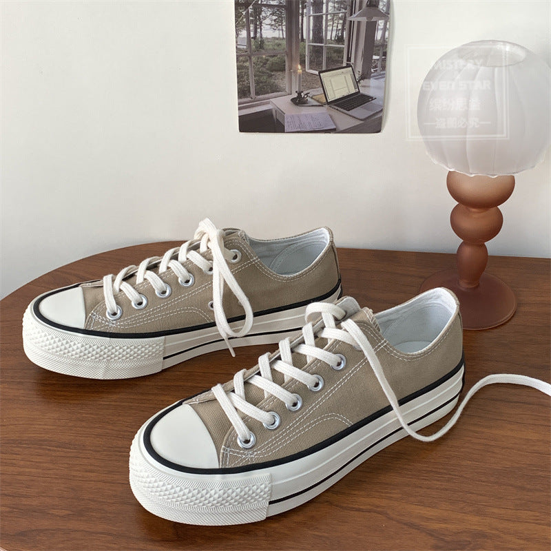 Glamorous Women's Star Platform Hight Increasing Canvas Shoes Newgew