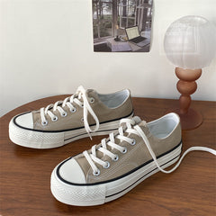 Glamorous Women's Star Platform Hight Increasing Canvas Shoes Newgew