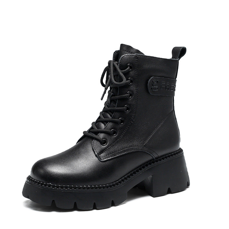 Women Minimalist Leather Winter Furred Boots Newgew Shoes