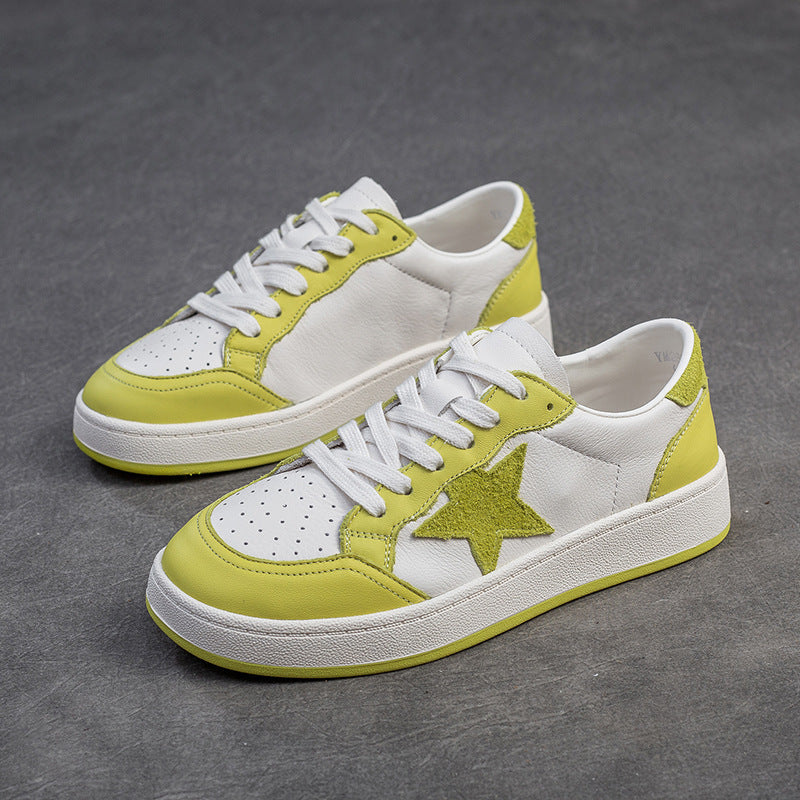 Women Fashion Leather Breathable Casual Skate Sneakers Newgew Shoes