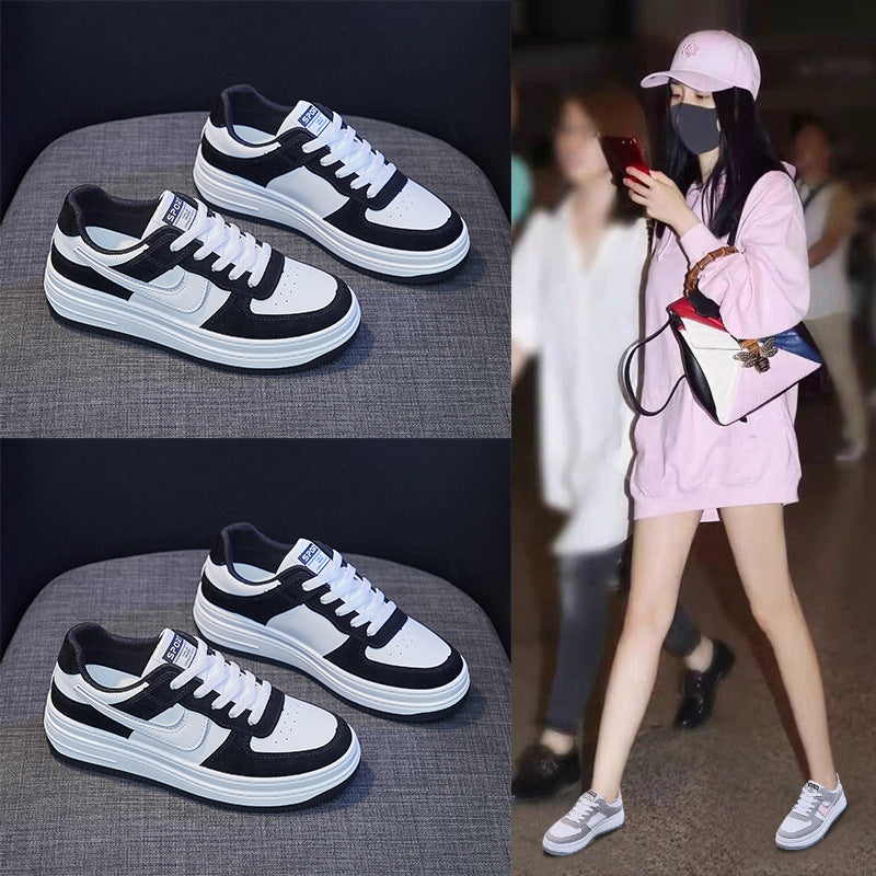 Women's Spring Korean Style Fashionable Flat Bottom Canvas Shoes Newgew