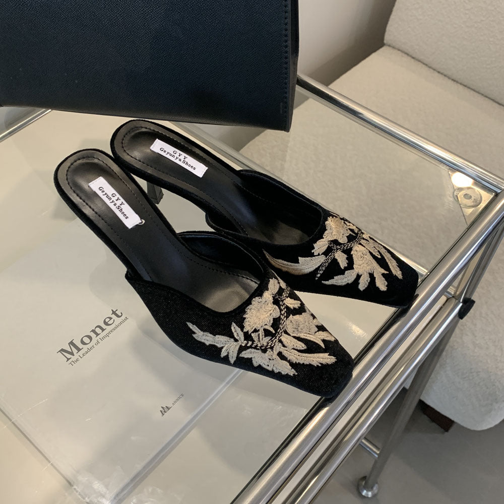 Stiletto rhinestone fairy high heel slippers NewGew