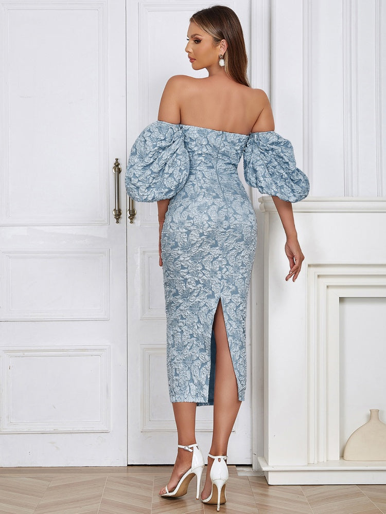 Strapless Vintage Puff Sleeve Dress Newgew Dresses