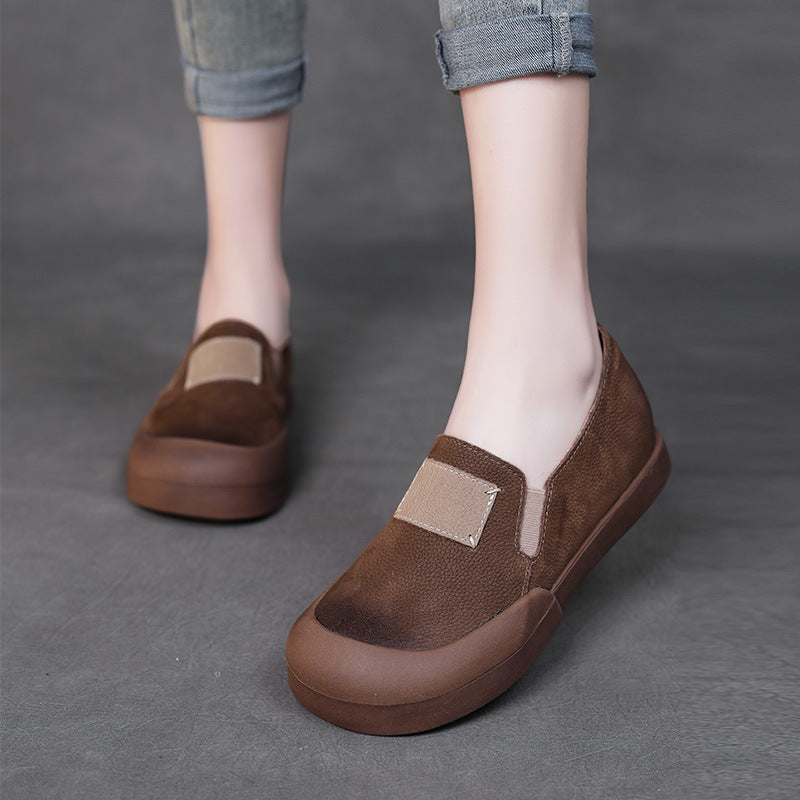 Women Retro Minimalist Leather Casual Shoes Newgew Shoes