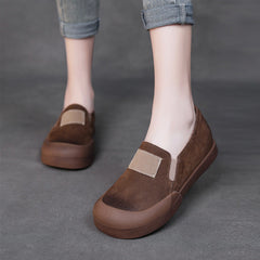 Women Retro Minimalist Leather Casual Shoes Newgew Shoes