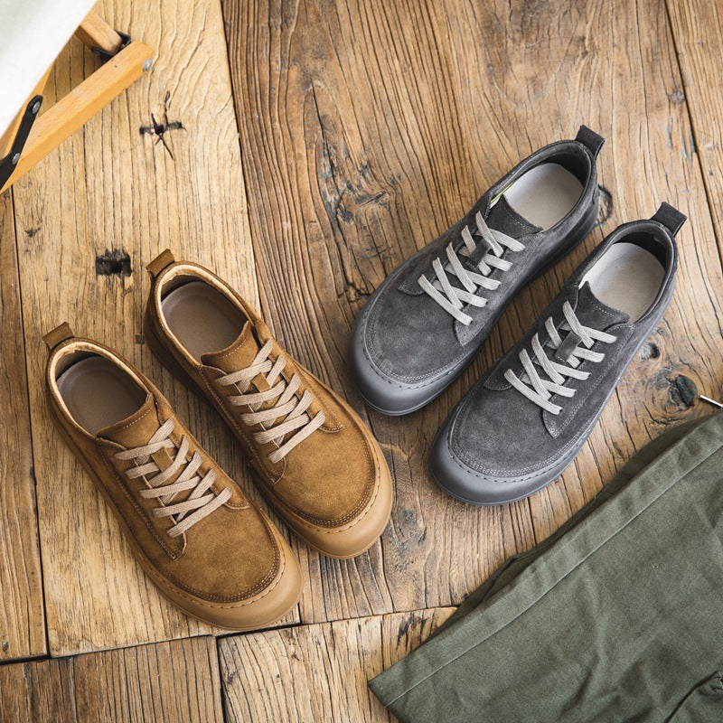Men Retro Frosted Suede Flat Casual Shoes Newgew Shoes