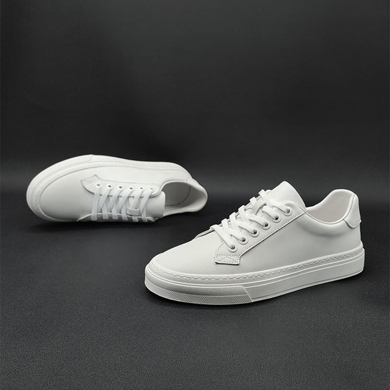 Men Minimalism Pure Leather Fashion Flat Casual Shoes Newgew Shoes