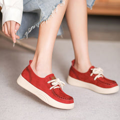 Women Minimalist Leather Soft Flat Casual Shoes Newgew Shoes