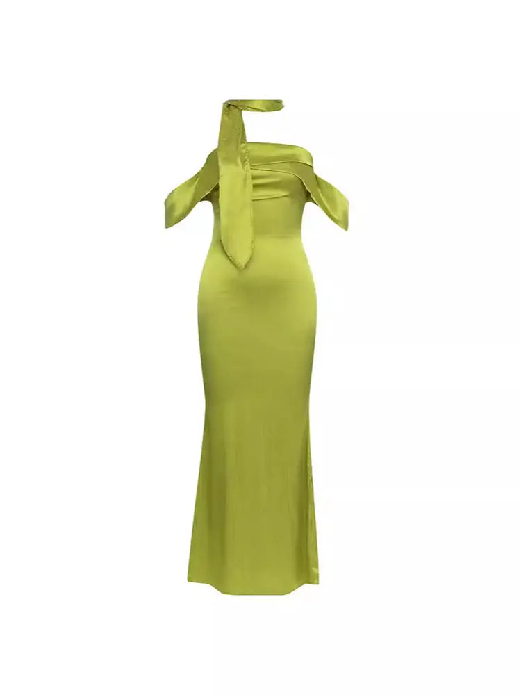 Stylish Strapless Satin Tie Dress Newgew Dresses