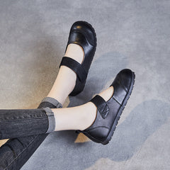Women Minimalist Retro Leather Soft Flat Casual Shoes Newgew Shoes