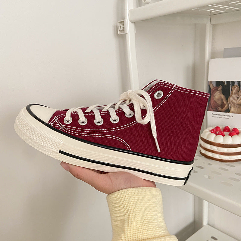 Women's Classic White Black Board Korean Style Canvas Shoes Newgew
