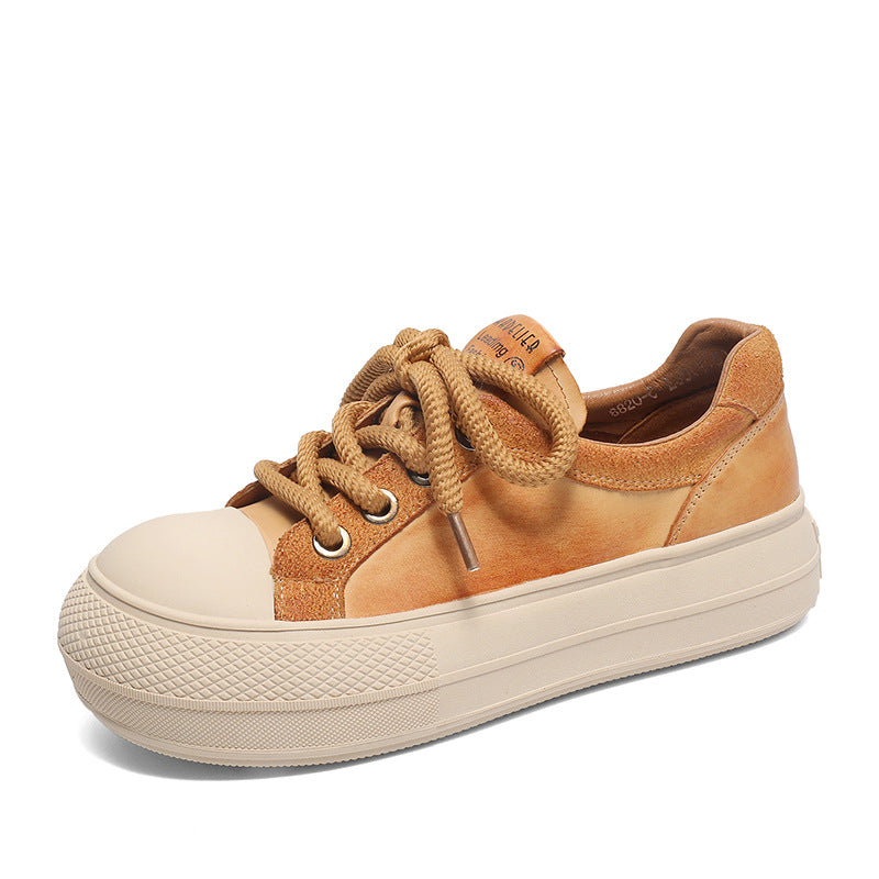 Women Minimalist Fashion Leather Flat Casual Shoes Newgew Shoes