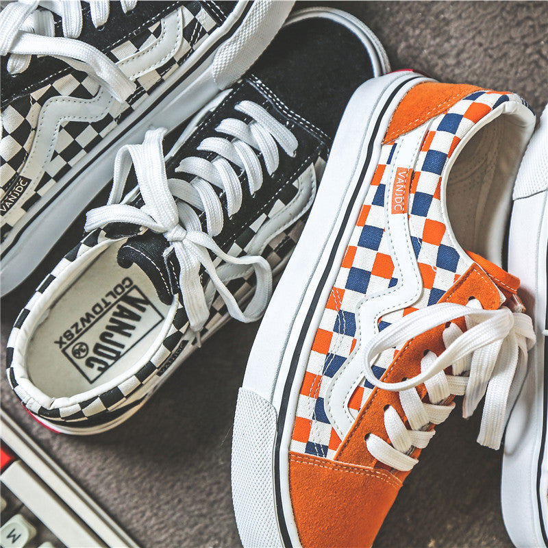 Innovative And White Plaid Niche Canvas Shoes Newgew
