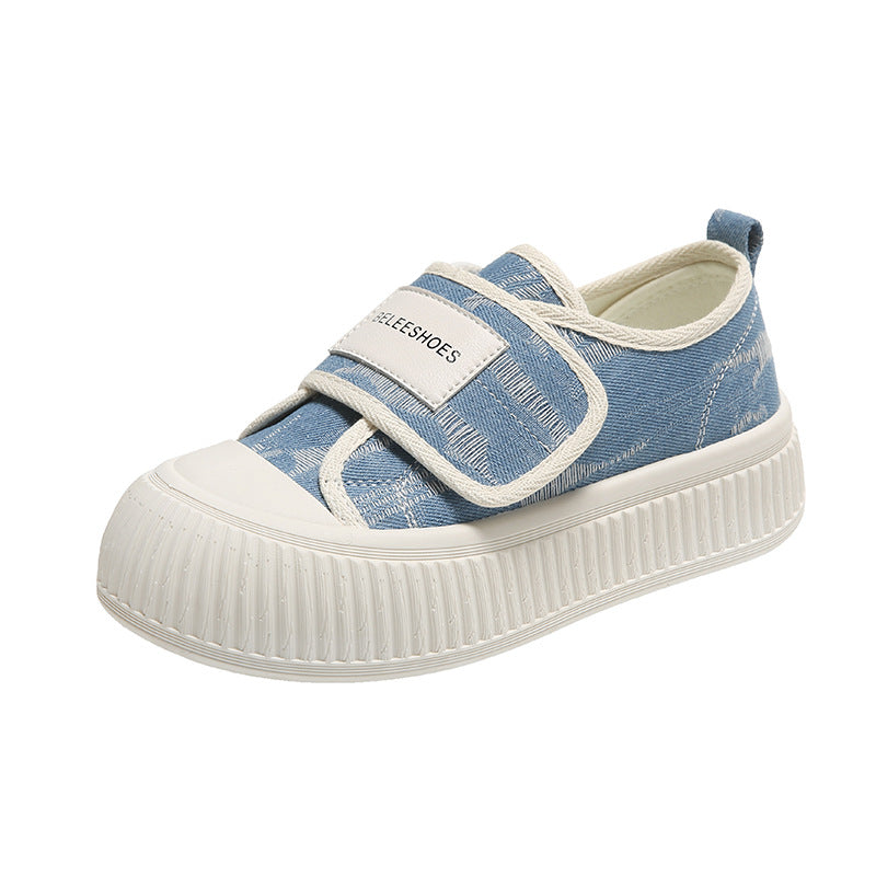 Trendy Spring Platform White Big Head Canvas Shoes Newgew