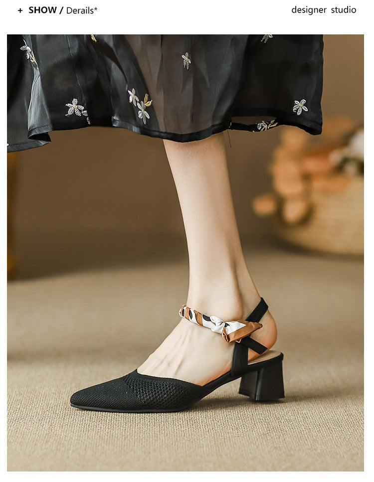 Ribbon pointed breathable flying woven shoes NewGew