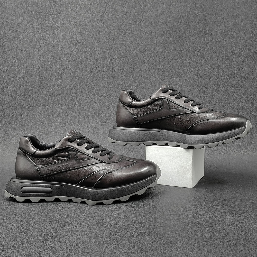 Men Retro Patchwork leather Casual Shoes Newgew Shoes