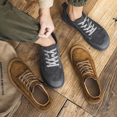 Men Retro Frosted Suede Flat Casual Shoes Newgew Shoes