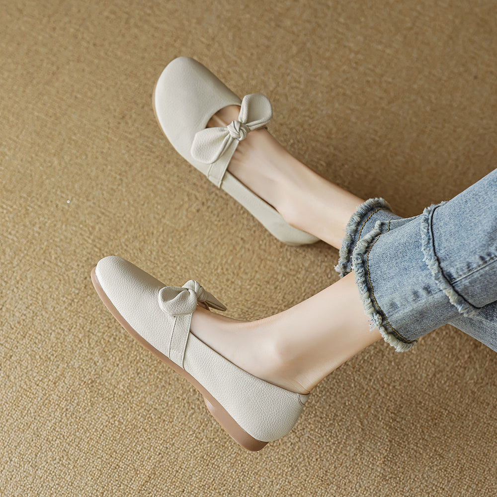 Women Minimalist Fashion Soft Leather Casual Flats Newgew Shoes
