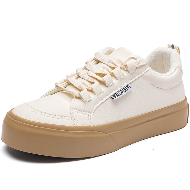 Women's Niche White Fashionable Sports Platform Canvas Shoes Newgew