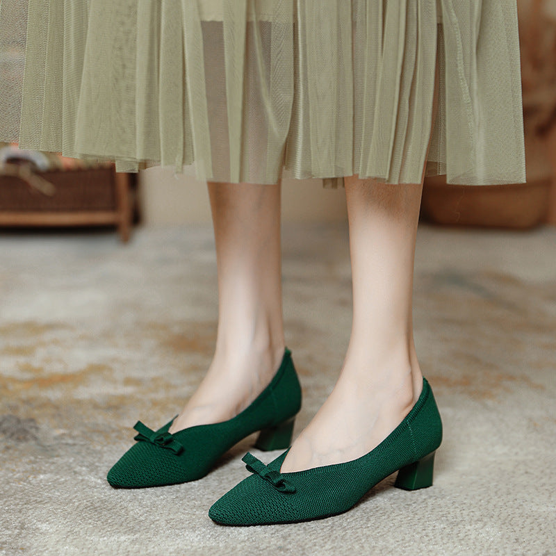 Bow Tie Versatile Commuting High Heels Newgew