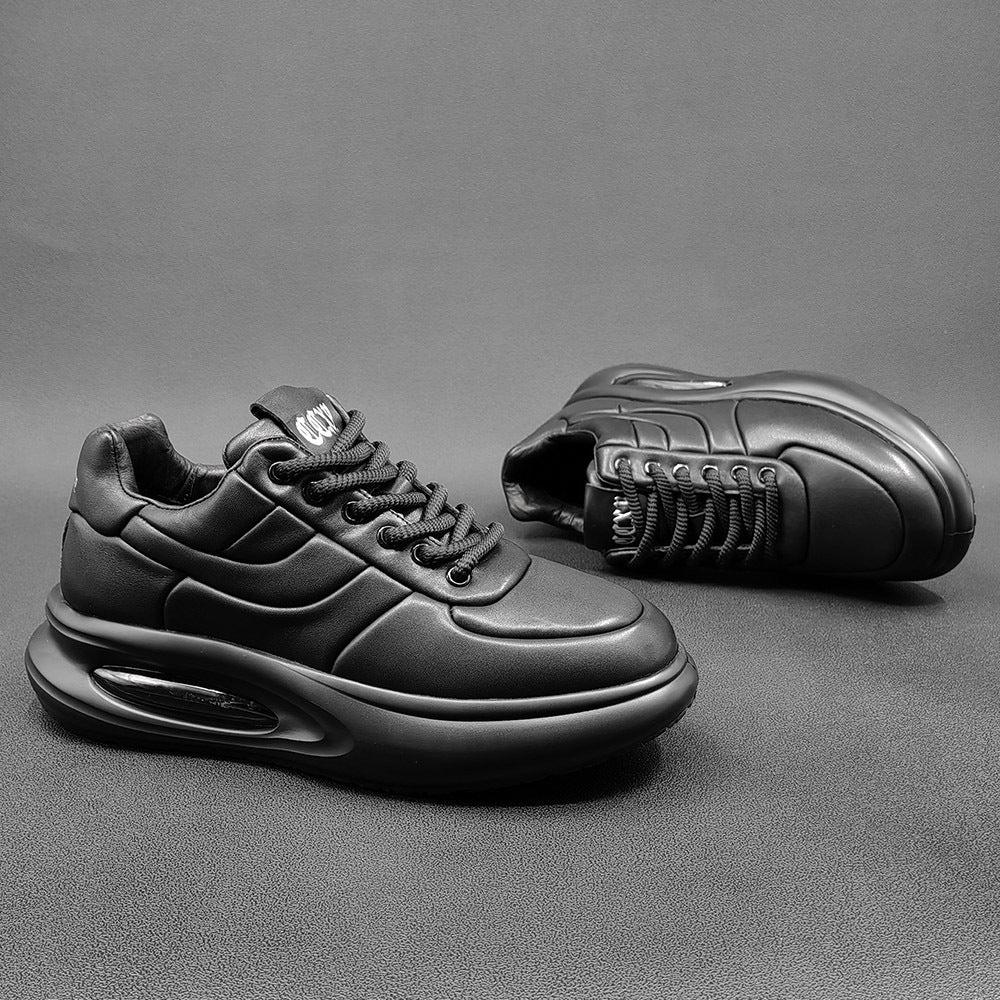 Men Minimalist Leather Thick Soled Casual Shoes Newgew Shoes