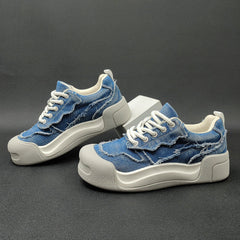 Men Fashion Patchwork Denim Canvas Casual Shoes Newgew Shoes