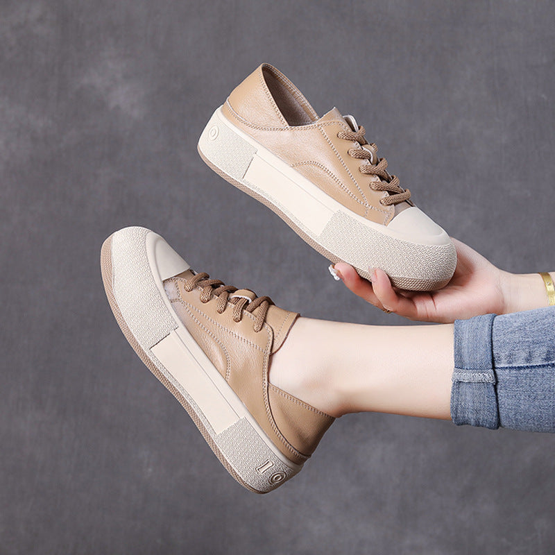 Women Fashion Soft Leather Flat Casual Shoes Newgew Shoes