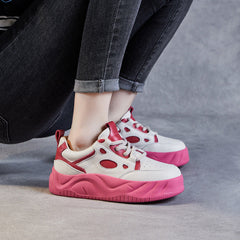 Women Fashion Leather Thick Soled Casual Shoes Newgew Shoes