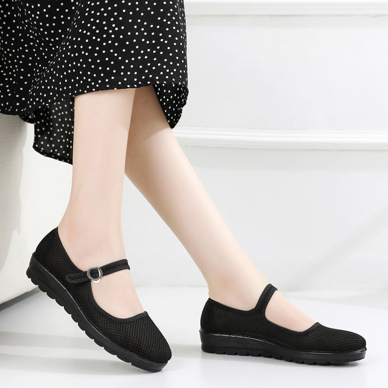 Women's Old Cloth Female Tennis Breathable Mesh Canvas Shoes Newgew