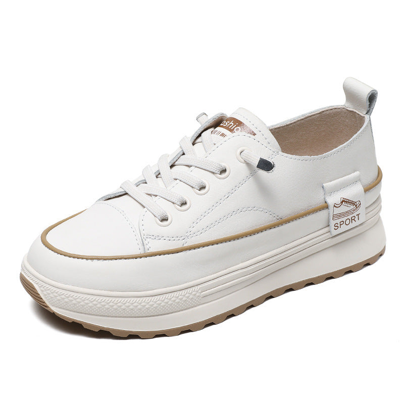 Women Fashion Leather Thick Soled Casual Shoes Newgew Shoes
