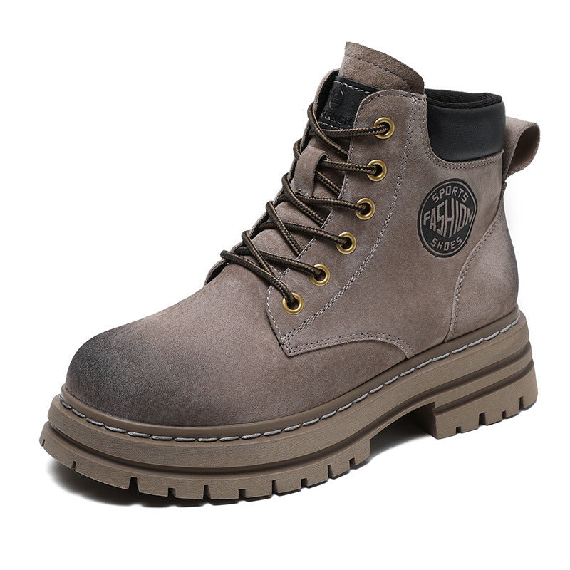 Women Retro Classic Leather Hiking Work Boots Newgew Shoes