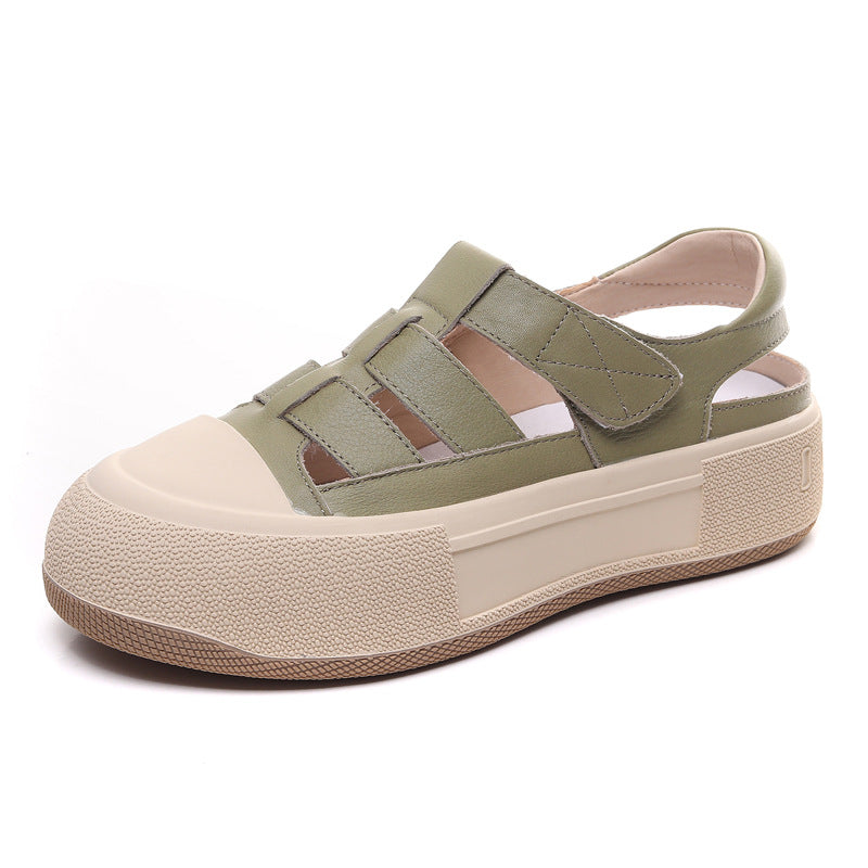 Women Minimalist Soft Leather Summer Casual Sandals Newgew Shoes